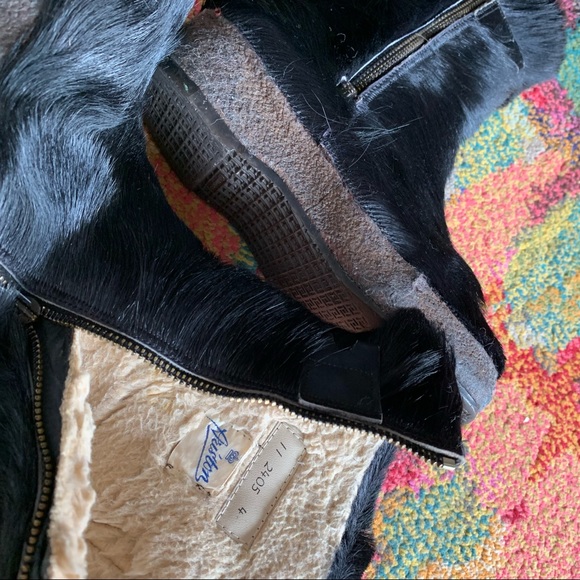 70's Black Goat Fur Yeti Boots 6.5/7 Go-go boots - Picture 15 of 16